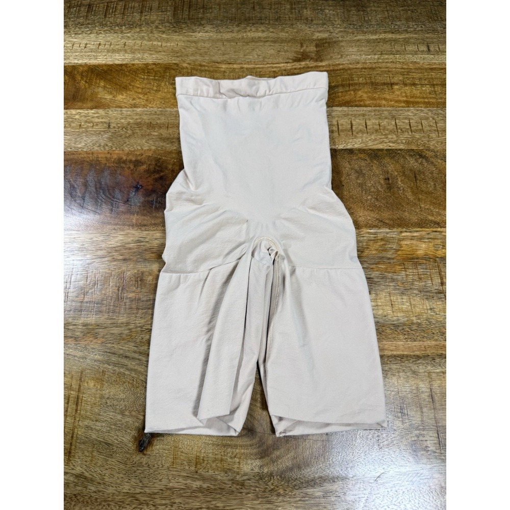 Spanx Power Series Shapewear Shorts Beige High Waist Tummy Control L/G